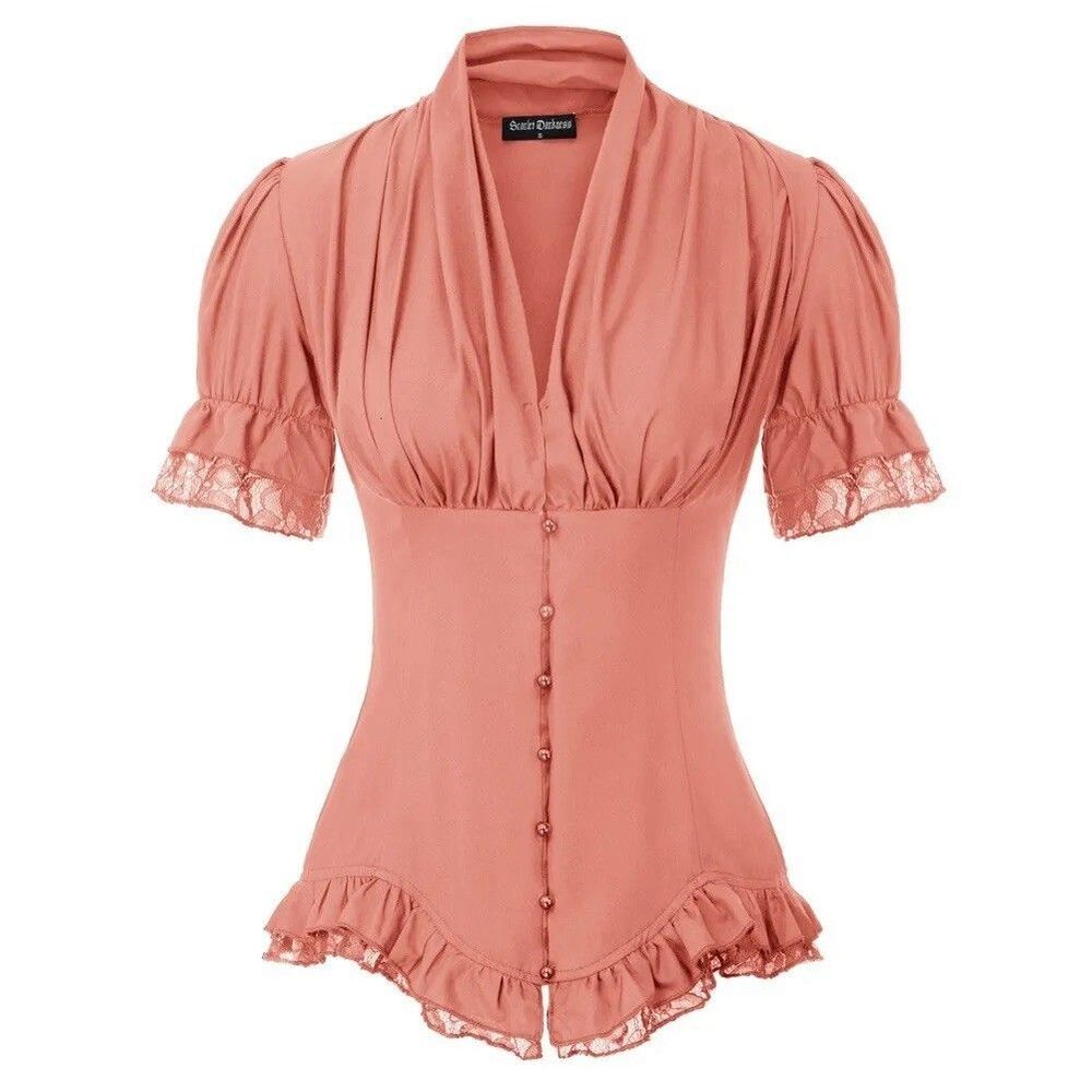 SCARLET DARKNESS Shirt TOP Mauve RIBBON CORSET LACE ROMANTIC GOTH 2X New NWT